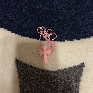 Chrome Hearts Rubber CH Cross Small Necklace Silicone Pink